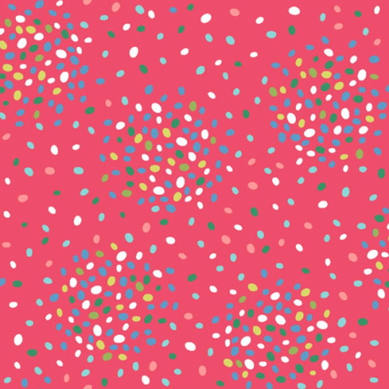 Swirlygig Seedlings - Raspberry Fabric - RIV-SG-2255-36 - Swirlygig - Rivers Bend