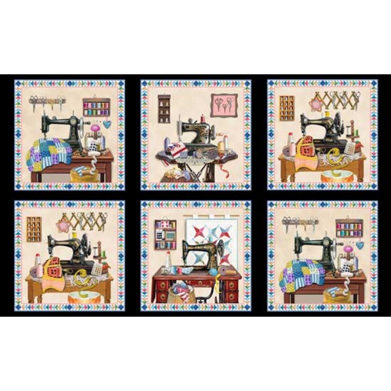 A Stitch in Time Black 3326 Panel