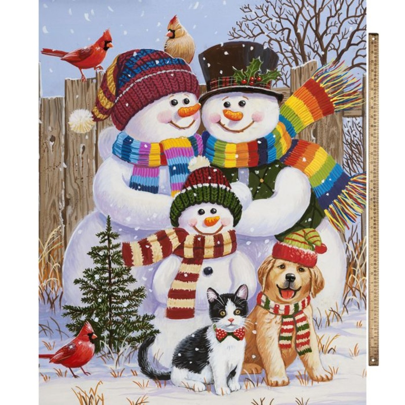 BACKYARD SNOW FAMILY PANEL