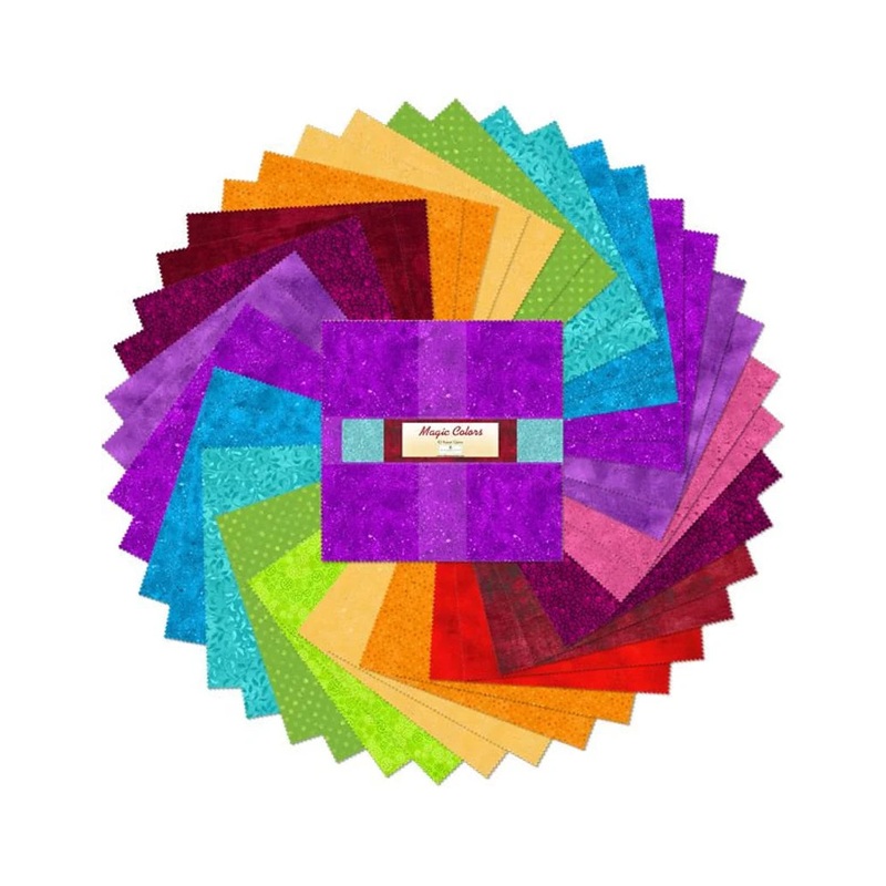 5 Squares Charm Pack Fabric - Magic Colors 5 Karat Essential Gems