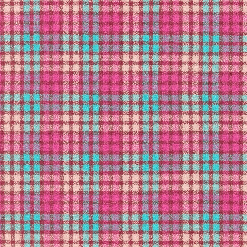 Azalea/Aqua Plaid | Mammoth Flannel | Robert Kaufman