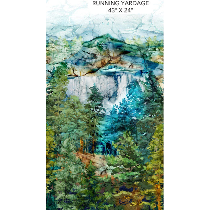 Cedarcrest Falls DP26906-66 Teal Multi for Northcott