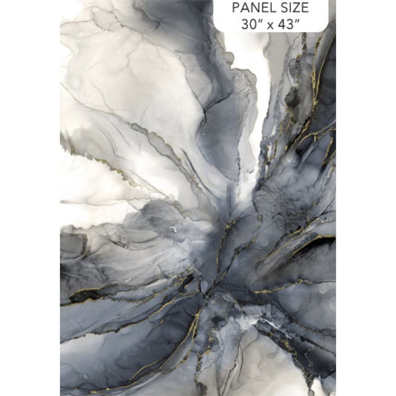 Midas Touch 30 Panel Black/Gray Metallic Northcott    DM26924-99