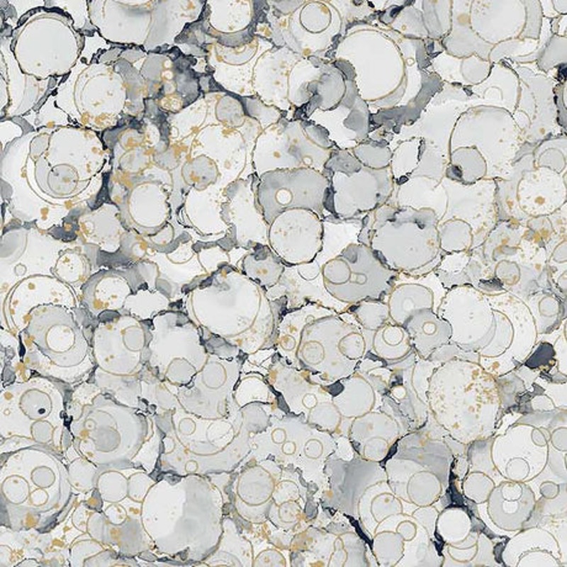 Midas Touch Bubble Texture Light Gray Metallic Northcott DM26834-95