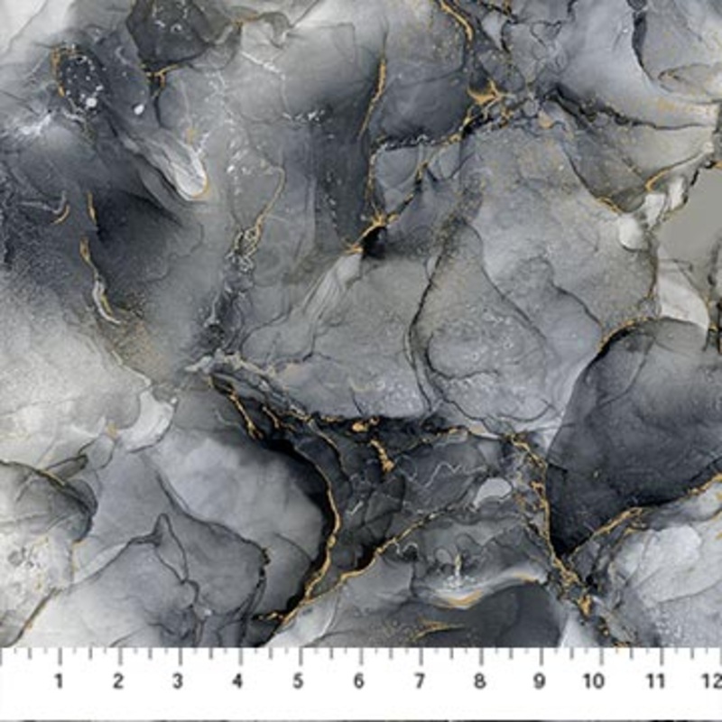 Midas Touch Multi Texture Black/Gray Metallic Northcott   DM26833-99