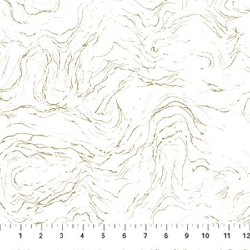 Midas Touch Wave Texture White Metallic Northcott   DM26835-10