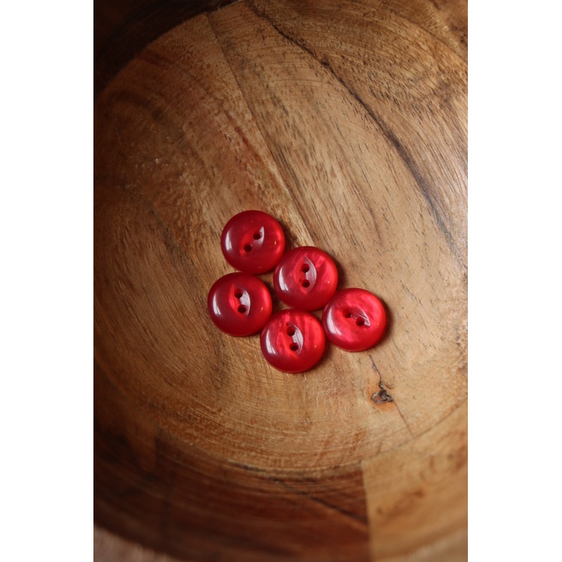Poppy Red 1/2 (13MM) Fisheye Buttons | By The Button