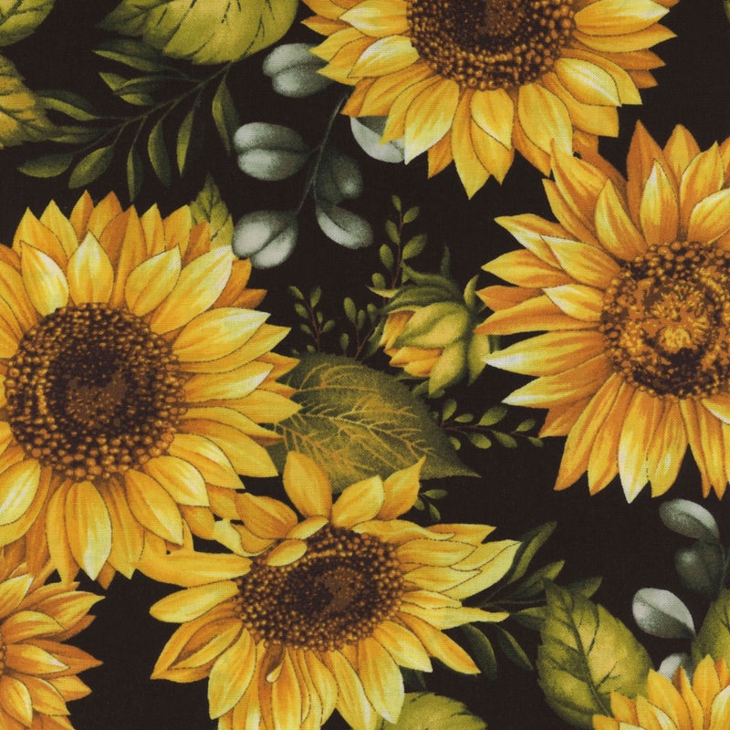Seeds of Gratitude 7694-99 Large Sunflower by Art Loft for Studio E Fabrics