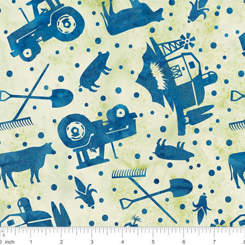 2024 AISH - Farm Toss Cream Batik Fabric by Island Batiks sold by the Yard