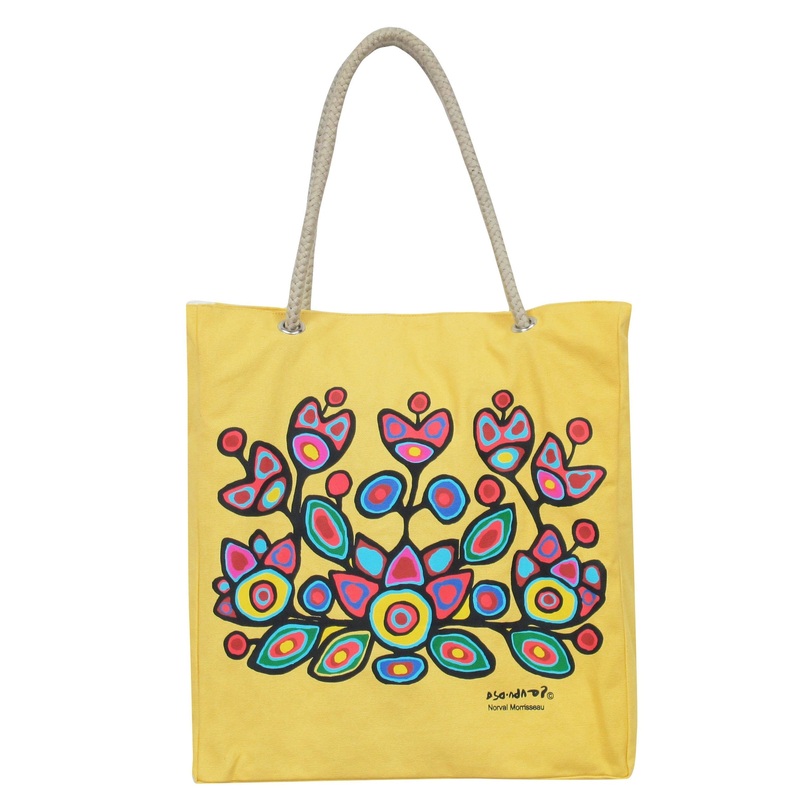 Norval Morrisseau Floral on Yellow Eco-Bag