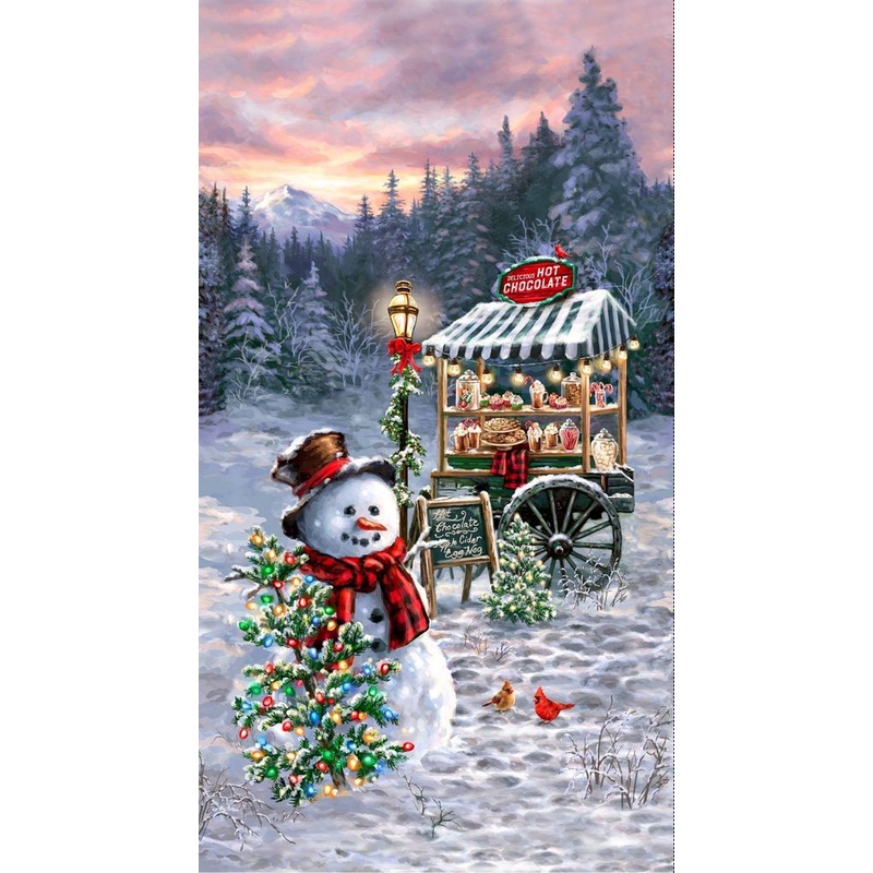 Snowman & Trucks 24 Panel by Timeless Treasures