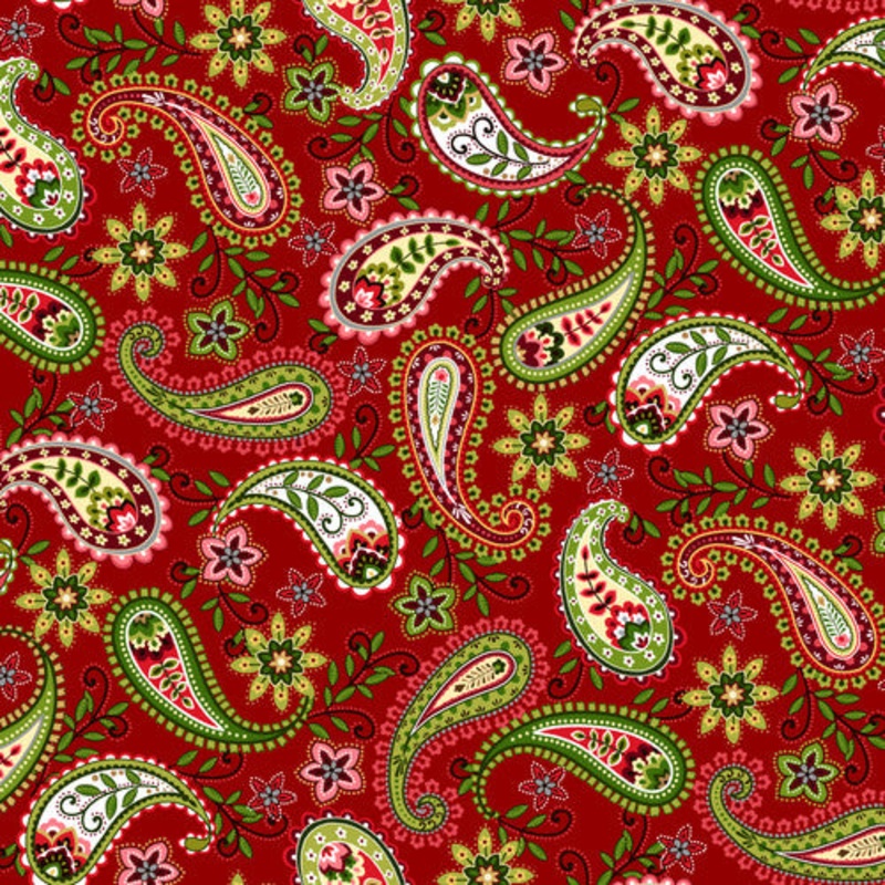 'Tis the Season Paisley 7682-88 Red