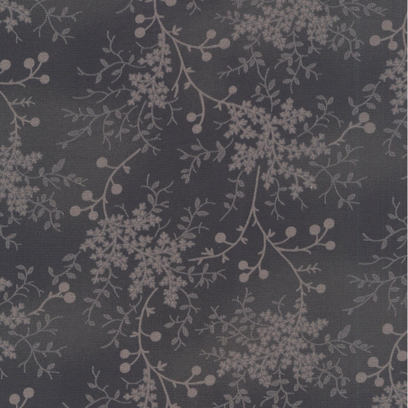 108 - Windham Fabrics Garden Tale Jeanne Horton 108 Inch Wide Quilt Back Floral Vine Onyx