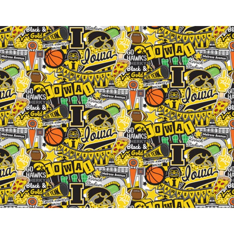 NEW UNIVERSITY OF IOWA-Doodle Designed by Sammy-100% Cotton-IA2001