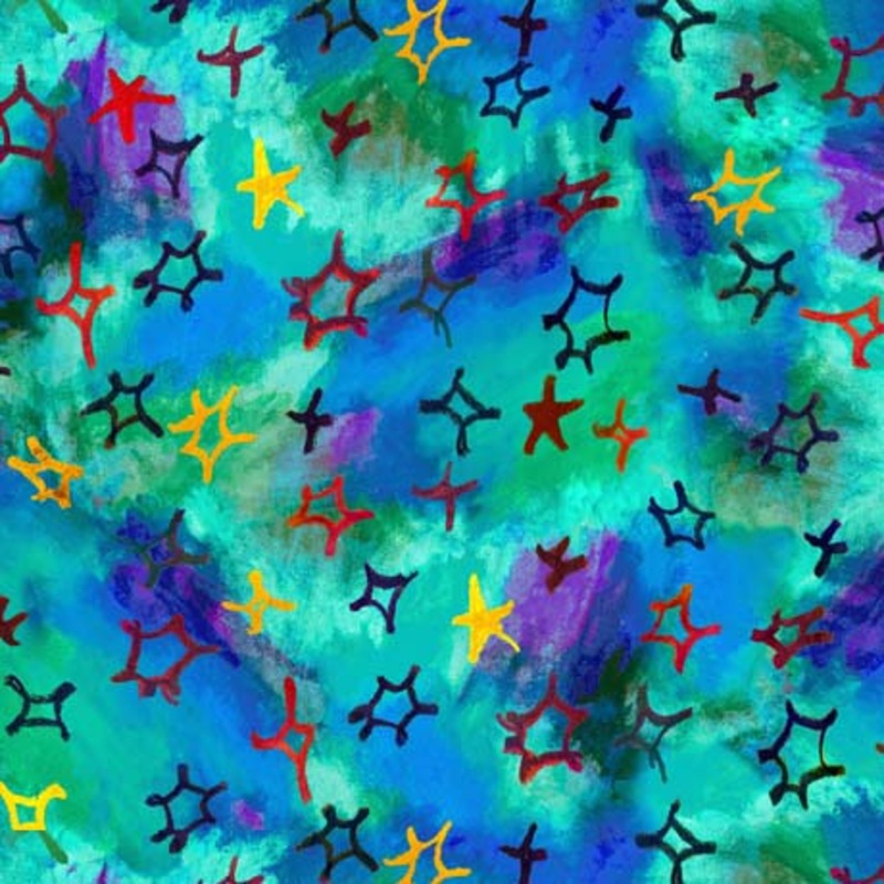 QT Fabrics Delightful Dreams by Josie Quilts for Kids Small Stars on Blue  30512 - B