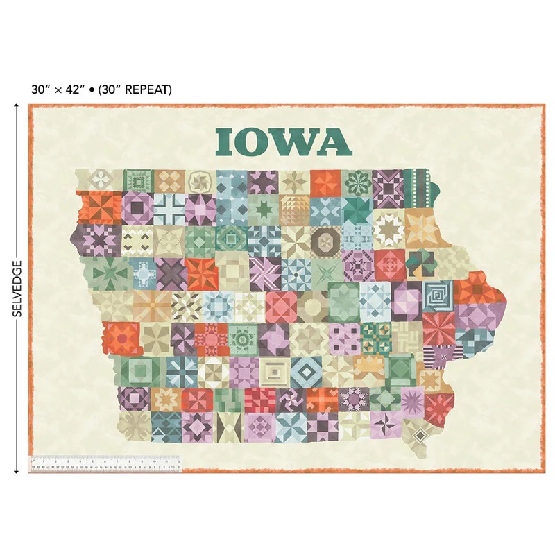 2025 AISH - All Iowa Shop Hop 2025 Iowa 99 Counties Fabric Panel