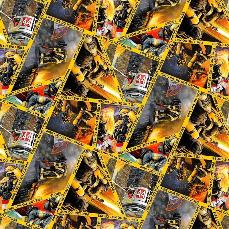 4102-44 Firefighter Collage yellow