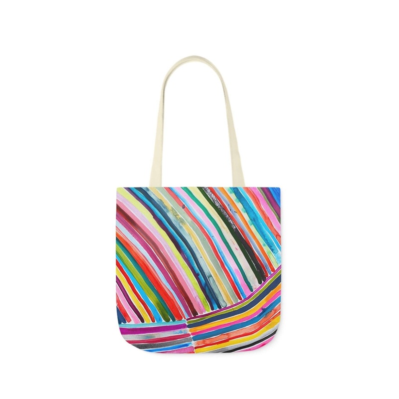 Rainbow Stripe Tote: 13  13''
