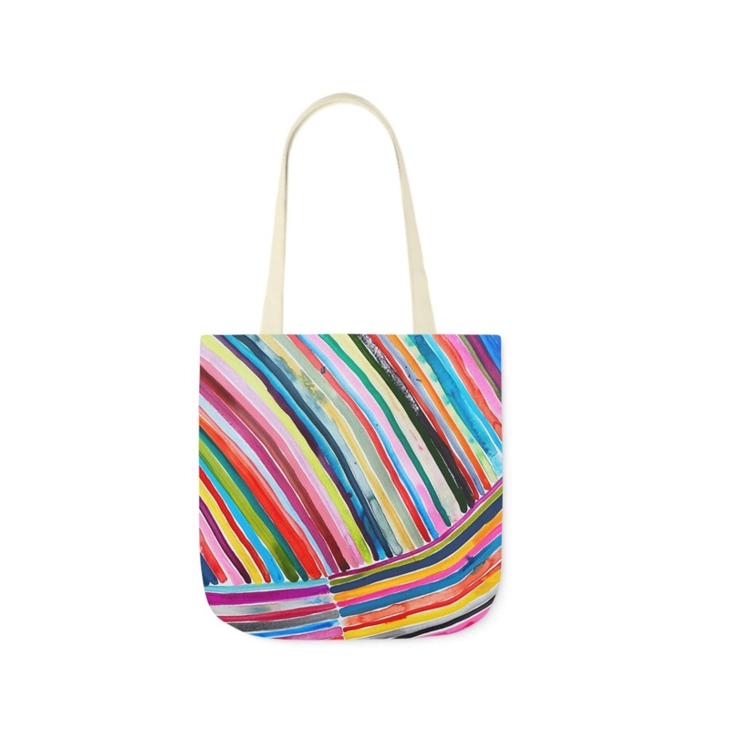 Rainbow Stripe Tote: 18  18''