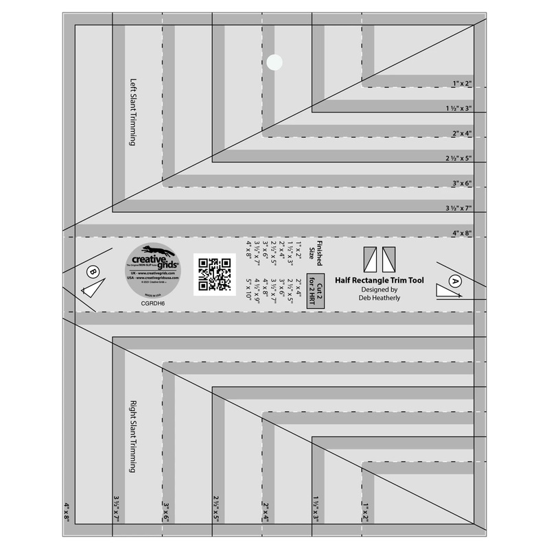 Ruler - Creative Grids Half Rectangle Trim Tool Quilt Ruler # CGRDH6