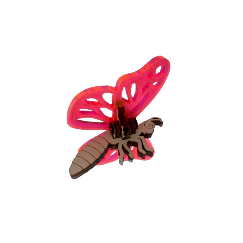 Wooden 3D Puzzle Toy - Insects: Pink Butterfly