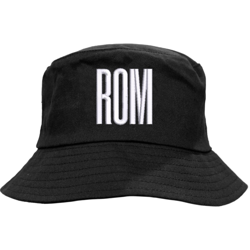 Black Bucket Hat ROM Logo - Adult