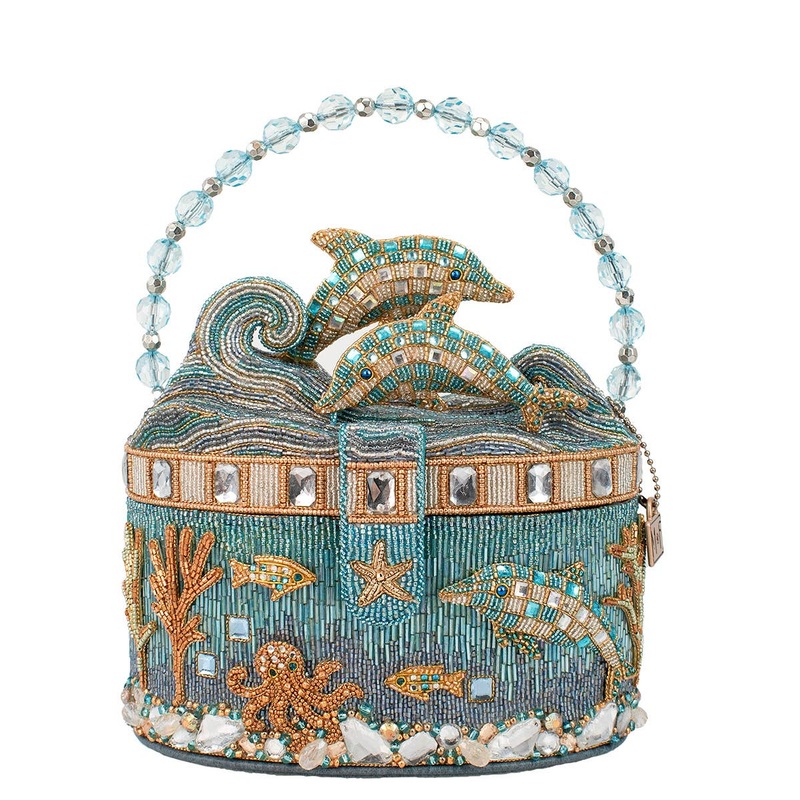 Crystal Dolphin Top Handle Handbag