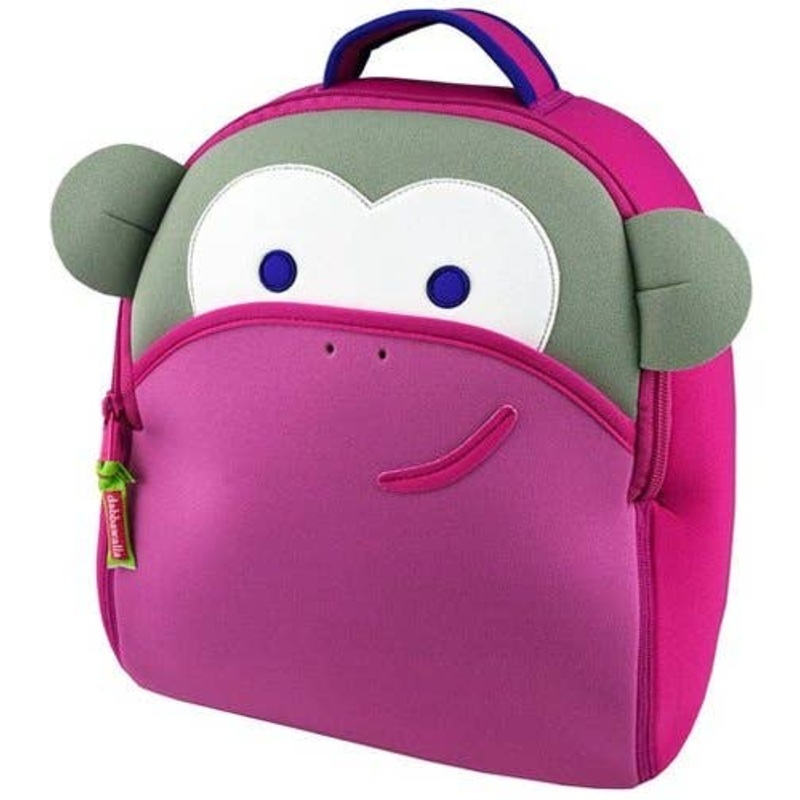 Dabbawalla Machine Washable Preschool Backpack, Pink Monkey