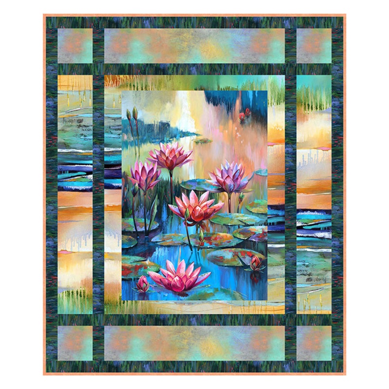 Kit - Picture Perfect Quilt Kit with Lotus from Northcott