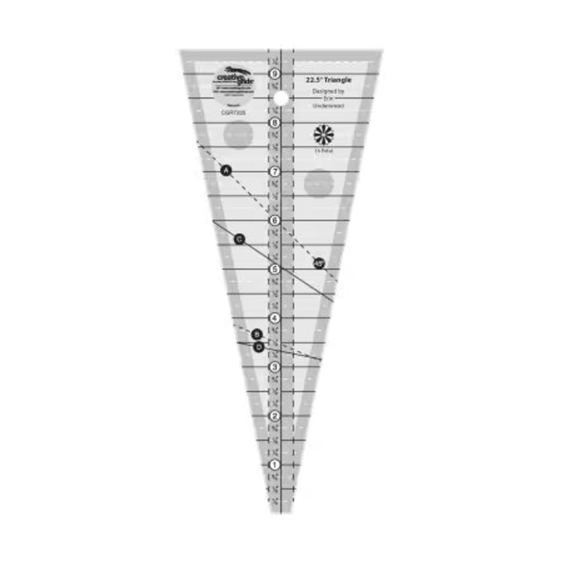 Ruler - Creative Grids 22-1/2 Degree Triangle Quilt Ruler # CGRT225