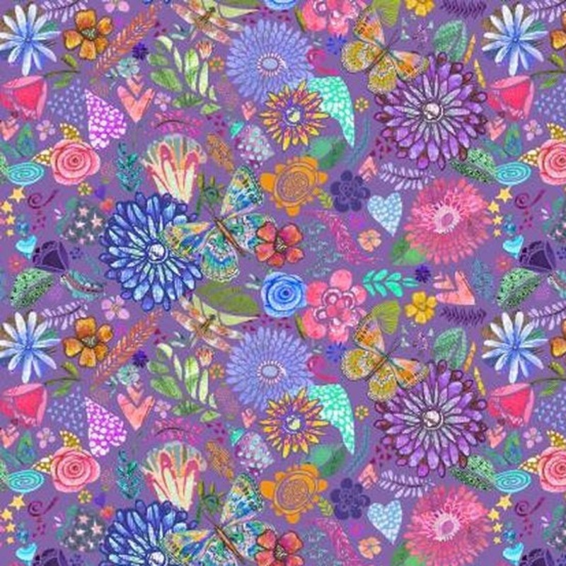 Windham Fabrics Shine On Collage Purple 54842D-6