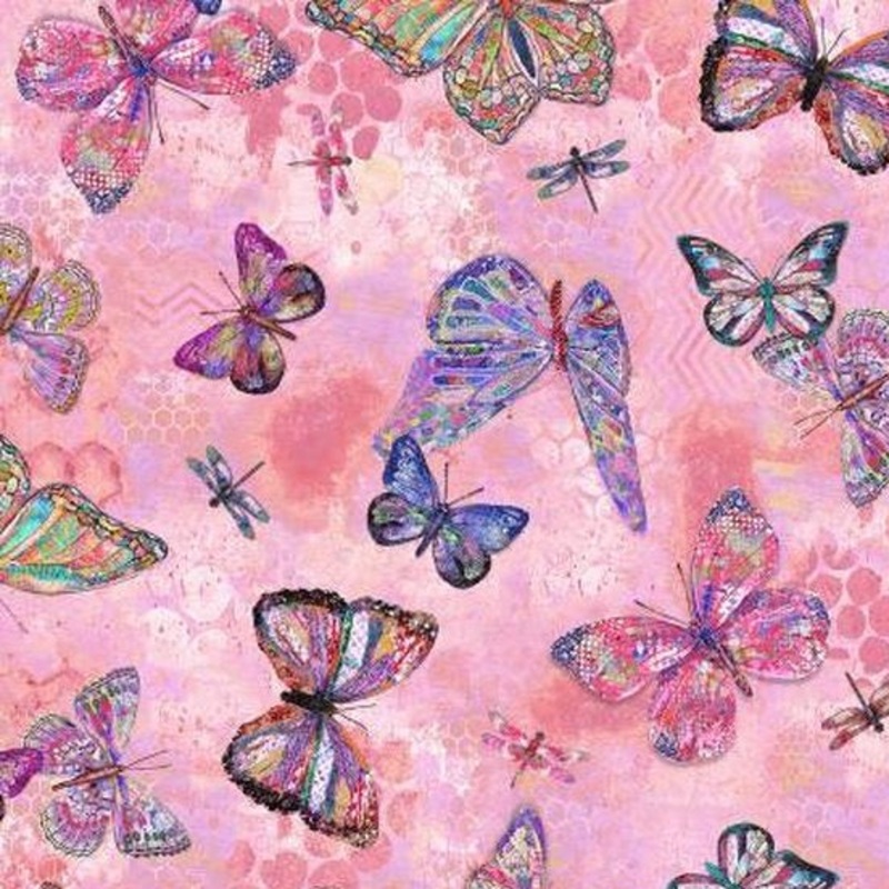 Windham Fabrics Shine On Flutter Pink 54841D-2
