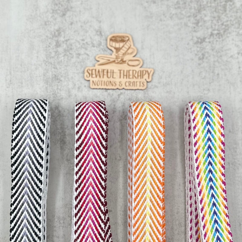 1.5 (38mm) Wide - Woven Ombre Chevron Webbing (3 Yards)