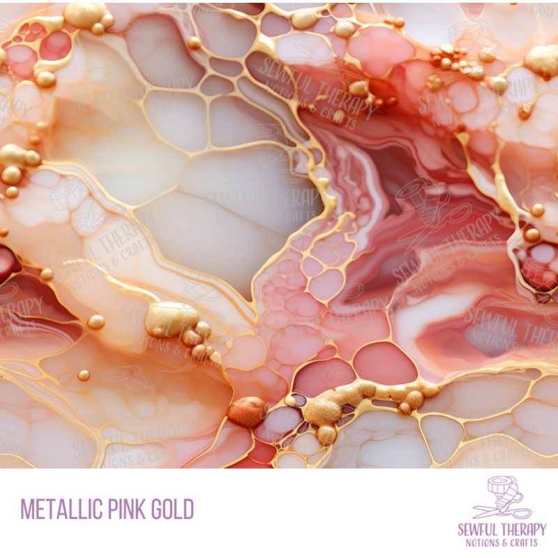 Sarah's Metallic Pink Gold Outdoor Utility Fabric (Yard)