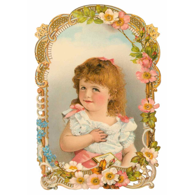 Framed Young Girl with Wild Roses
