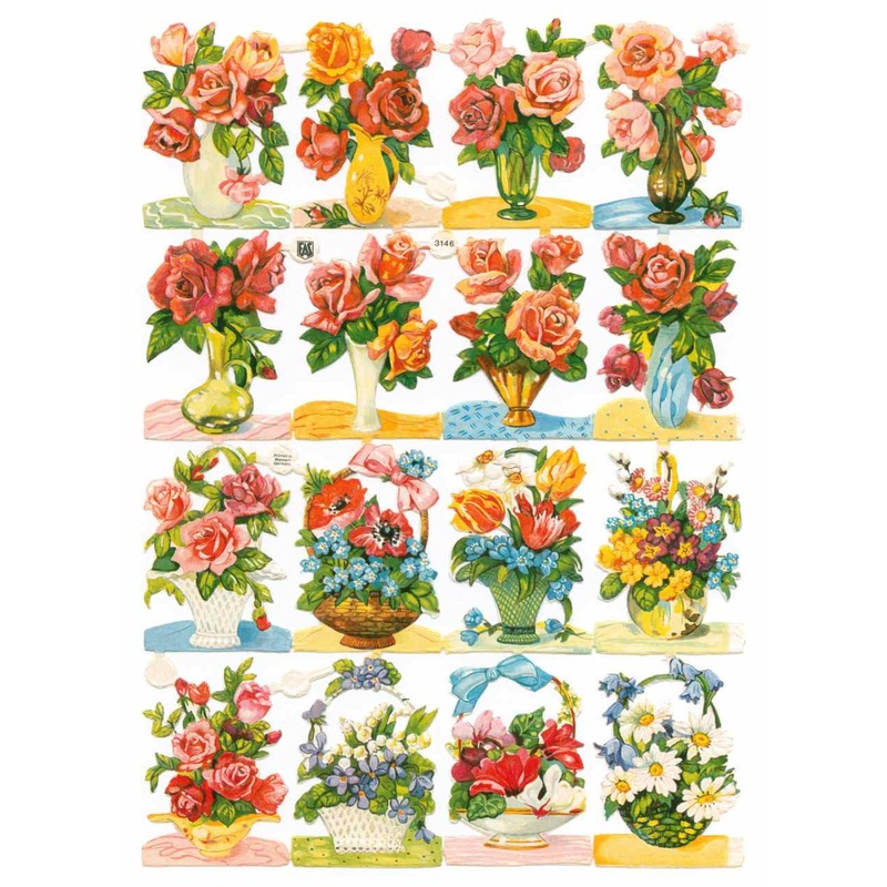 Scrapbook Pictures, Flowers in Vases