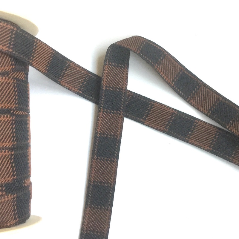 Buffalo Plaid Ribbon-Black Brown-5/8"