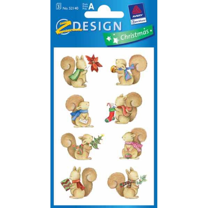 Christmas Squirrels Stickers