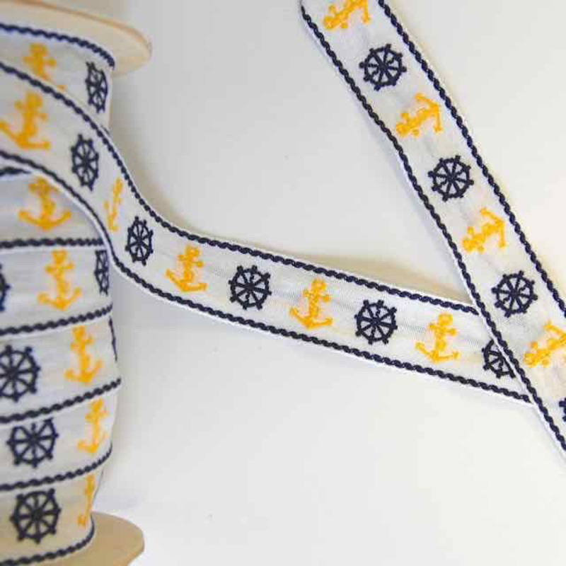 Embroidered Nautical Ribbon - Vintage