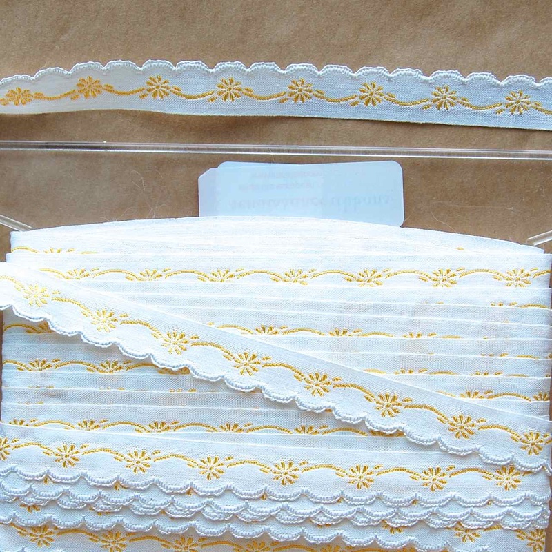 Embroidered Scalloped Edge Ribbon, Floral