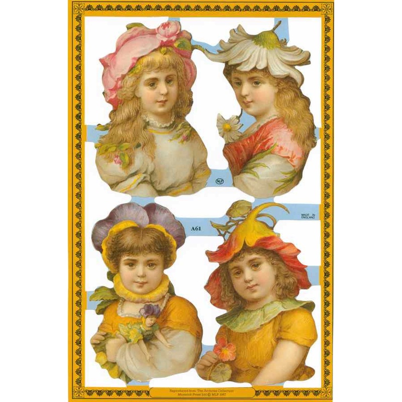 Four Flower Girls-Vintage