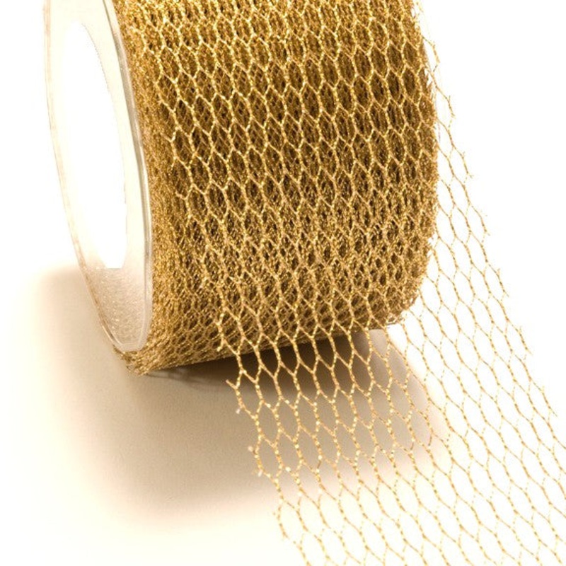 Metallic Gold Mesh Net Ribbon-3" Wide & 2" Wide