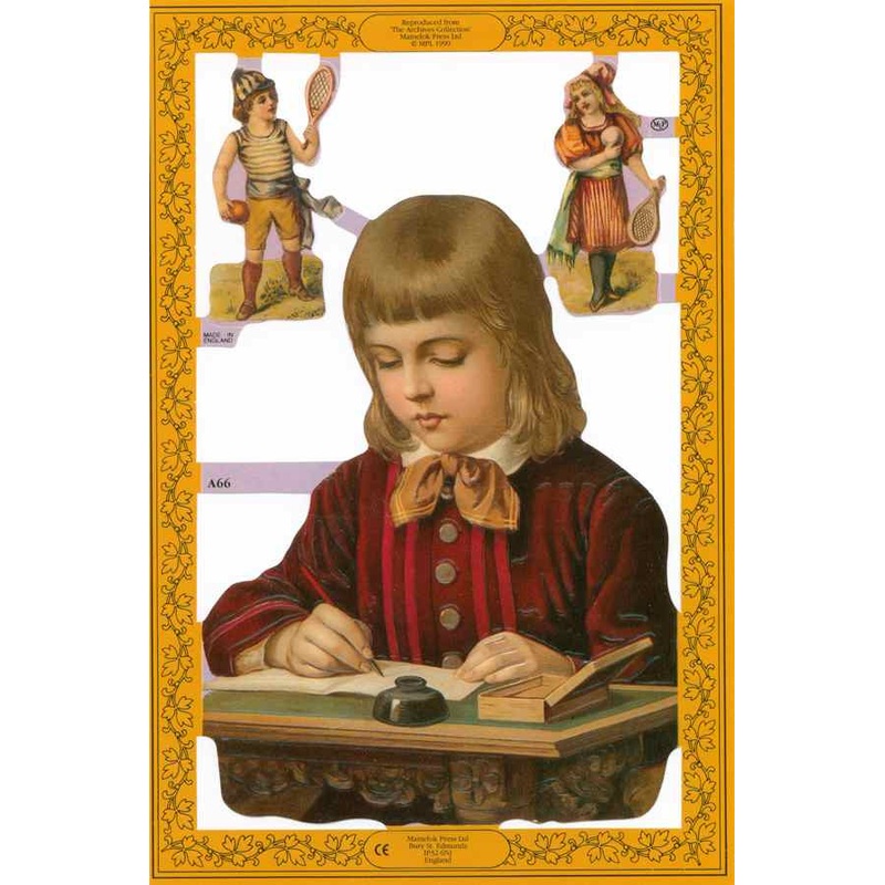 Scrapbook Pictures, Child at Writing Desk