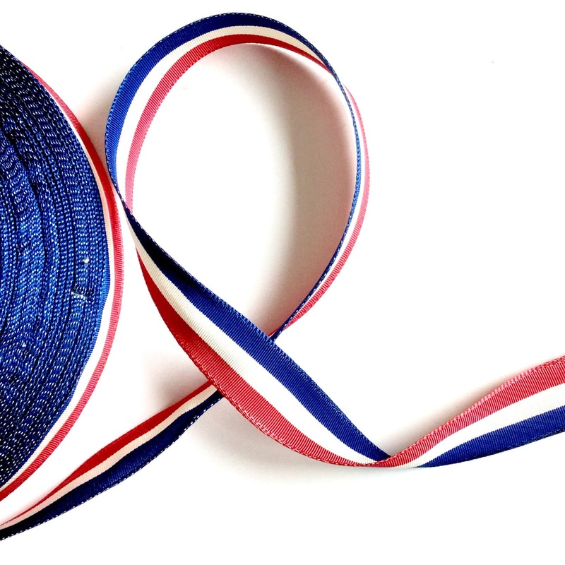 Striped Vintage Taffeta-Red-White-Blue