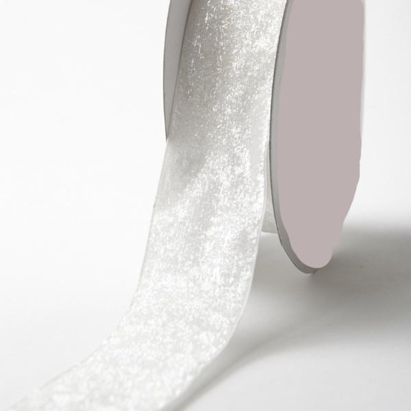 Woven Shimmer Ribbon-White