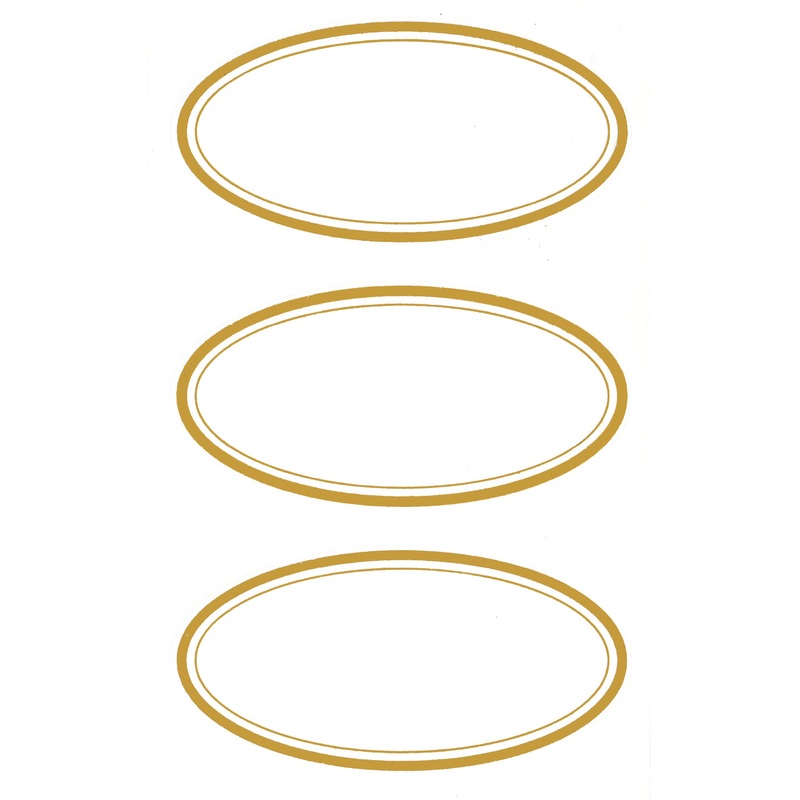 Elegant Oval Metallic Gold Labels - Stickers