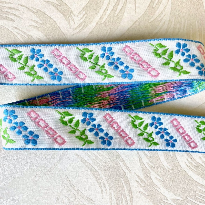 Floral Jacquard-Blue, Pink & Green