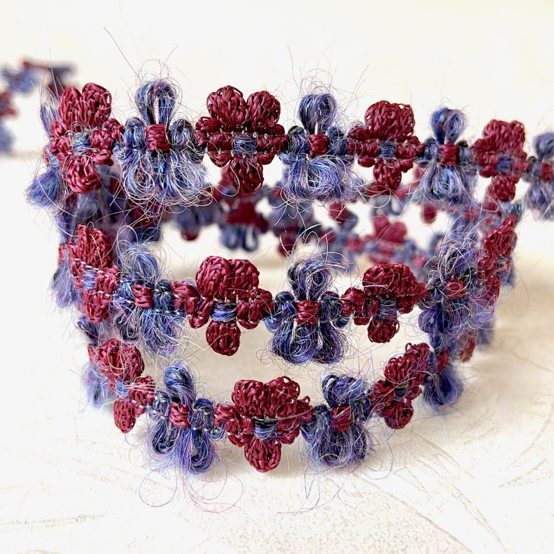 Floral Rococo Braid Maroon and Amethyst