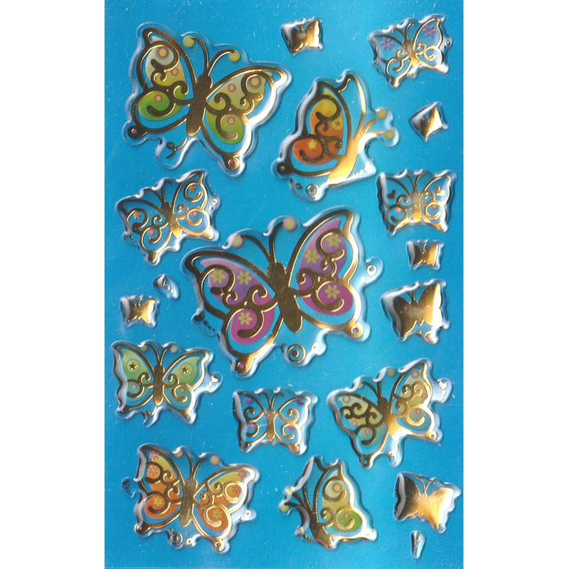 Metallic Butterfly 3D Gel - Stickers