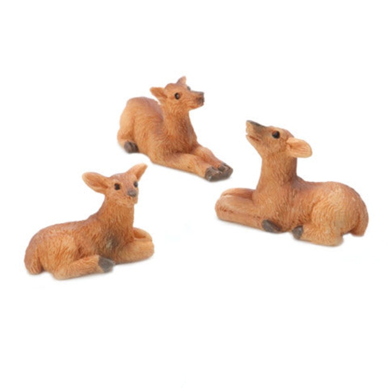 Miniature Lounging Deer-Set of 3